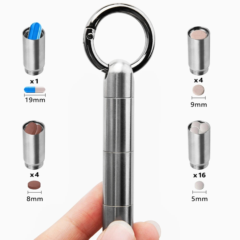 Titanium Pill Keychain